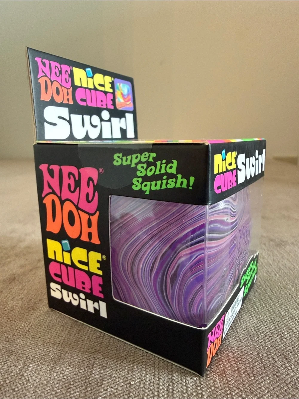 NeeDoh Nice Cube Swirl Super Solid Squish! - Purple